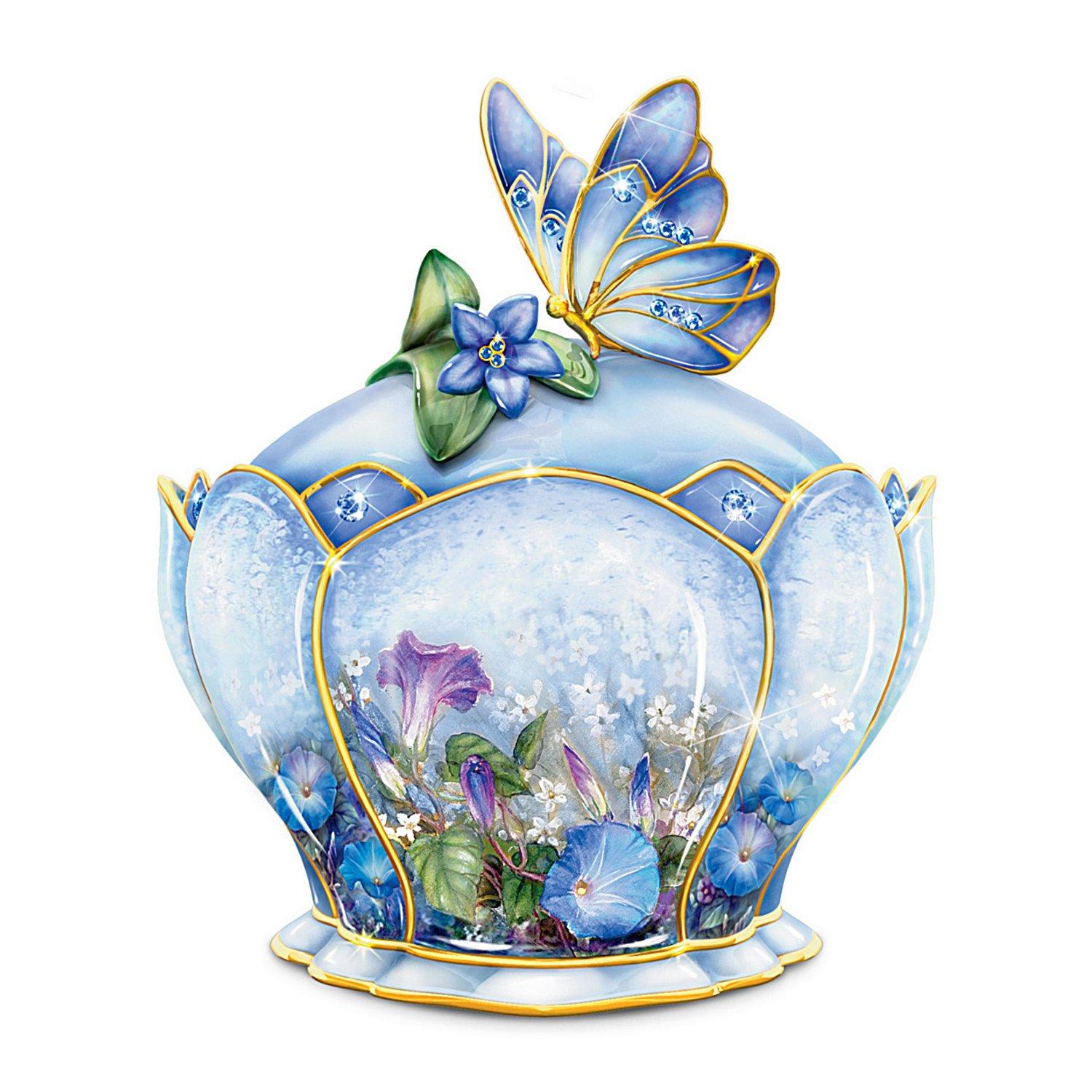 The Bradford Exchange The Bradford Exchange Butterfly Floral Art Heirloom Porcelain Music Box: Whispering Wings