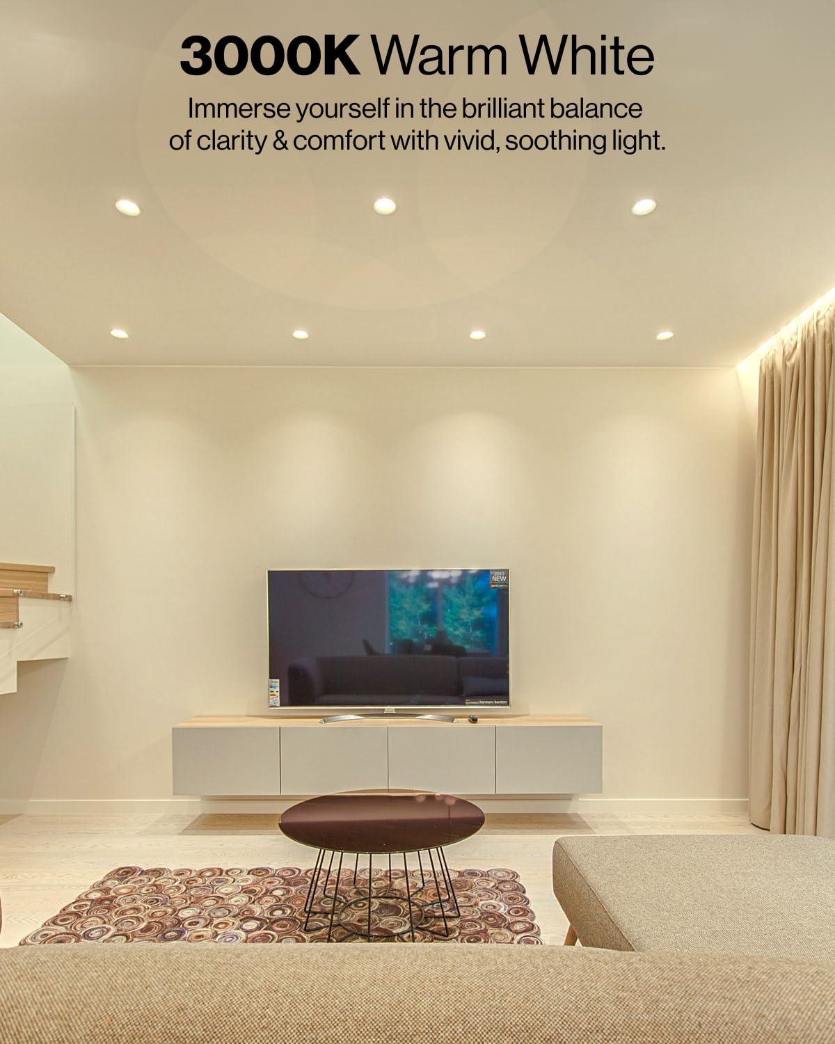 Sunco Lighting Sunco 10 Pack Retrofit LED Recessed Lighting 4 Inch, 3000K Warm White, Dimmable Can Lights, Baffle Trim, 11W=60W, 660 LM, Damp Rated - ETL