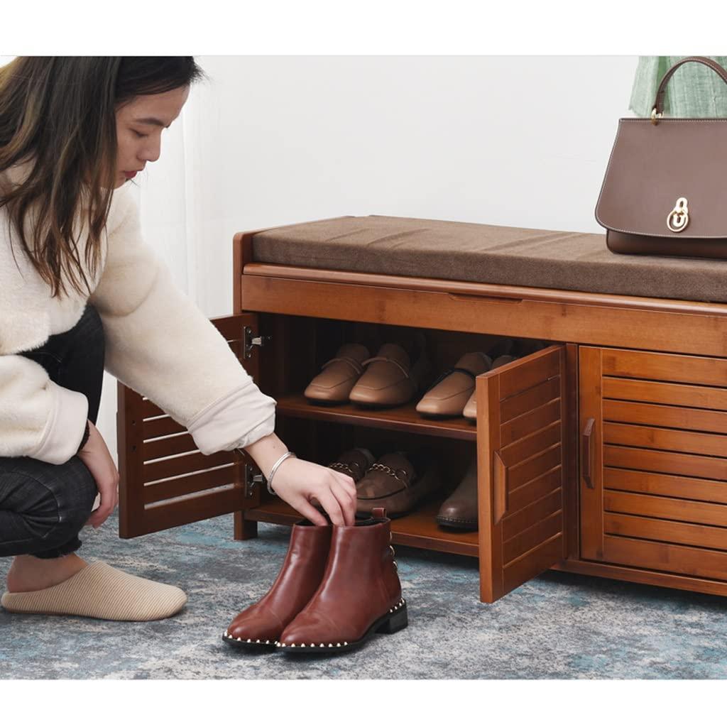 MACIUM Footstools/Ottomans Simple Modern Solid Wood Shoe Rack Locker Shoe Stool Shoe Cabinet Try Shoe Stool Wear Shoe Cabinet Living Room Corridor Bench Shoe Stool (Color : B)