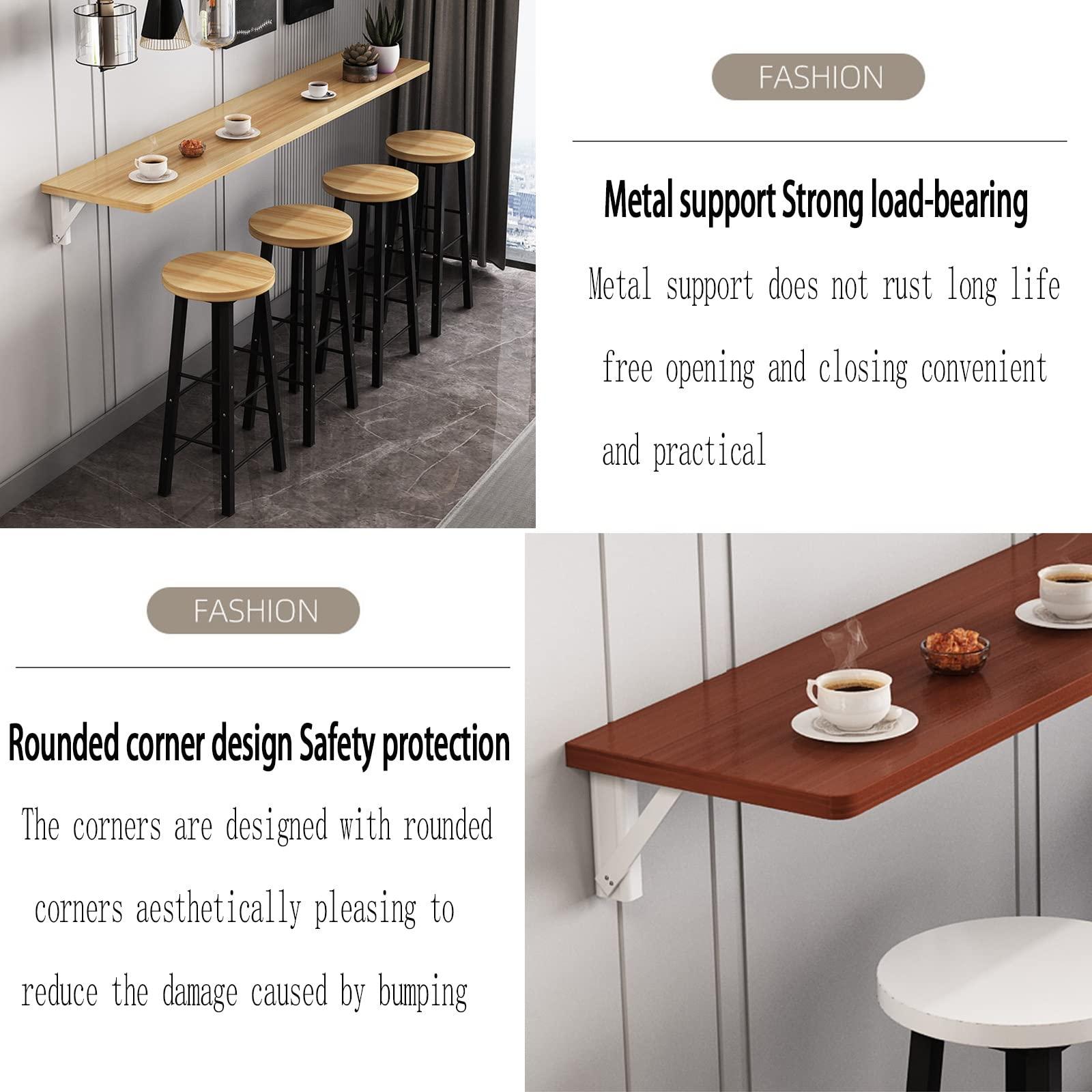 TCOYDS Folding table wall hanging home narrow long table wall hanging dining table folding kitchen wall hanging folding desk restaurant milk tea shop bar home/garden/event indoor/multifunctional simple ( Col