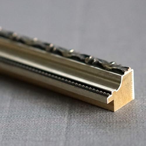 CustomPictureFrames.com 31x24 Frame Ornate Silver Solid Wood Picture Frame Width 1.125 Inches | Interior Depth 0.375 Inches | Willrick Traditional Frame with UV Acrylic Plexiglass, Foam Board Backing & Hanging Hardware