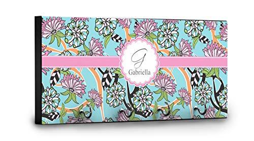 YouCustomizeIt YouCustomizeIt Personalized Summer Flowers Key Hanger w/ 4 Hooks w/Name and Initial