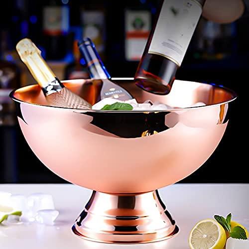 WUYUNTIAN WUYUNTIAN Ice Bucket,Ice Bucket with Lid and Ice Tongs,Stainless Steel Gold Silver Rose Gold Big ICE Bucket Bowl Champagne Large Champagne Bar Bucket