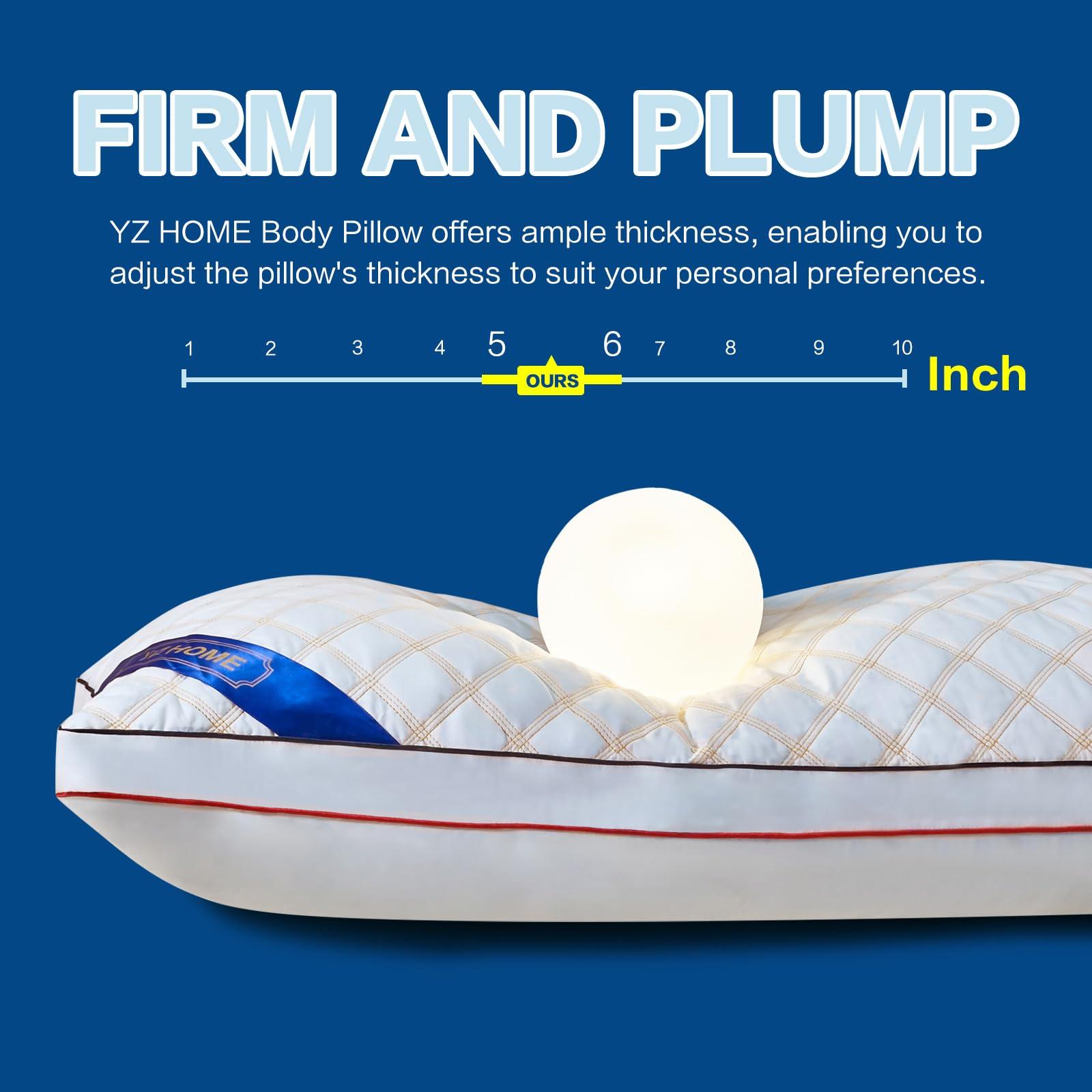 YZ HOME YZ HOME Long Body Pillow for Adults - Firm Body Pillow Insert with Shredded Blue Memory Foam, Adjustable Height, Soft Support for Side Sleeping, Pregnant Women, Washable (20x54 Inch, White)