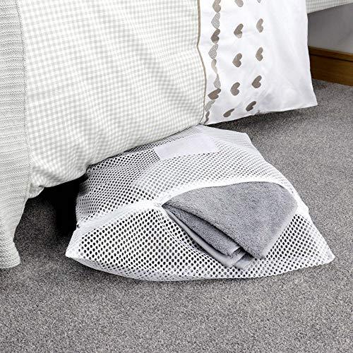 HANGERWORLD HANGERWORLD Professional Mesh Net Wash Laundry Bag with Zipper - for Socks Delicates and Baby Clothes - White, 24in x 17.5in