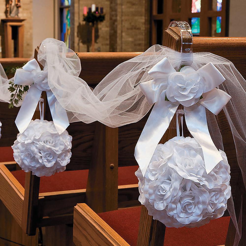 Fun Express Pew Clips for Wedding Bows - Bulk Set of 12 Clips and Bow Holders - Wedding Ceremony and Church Decor