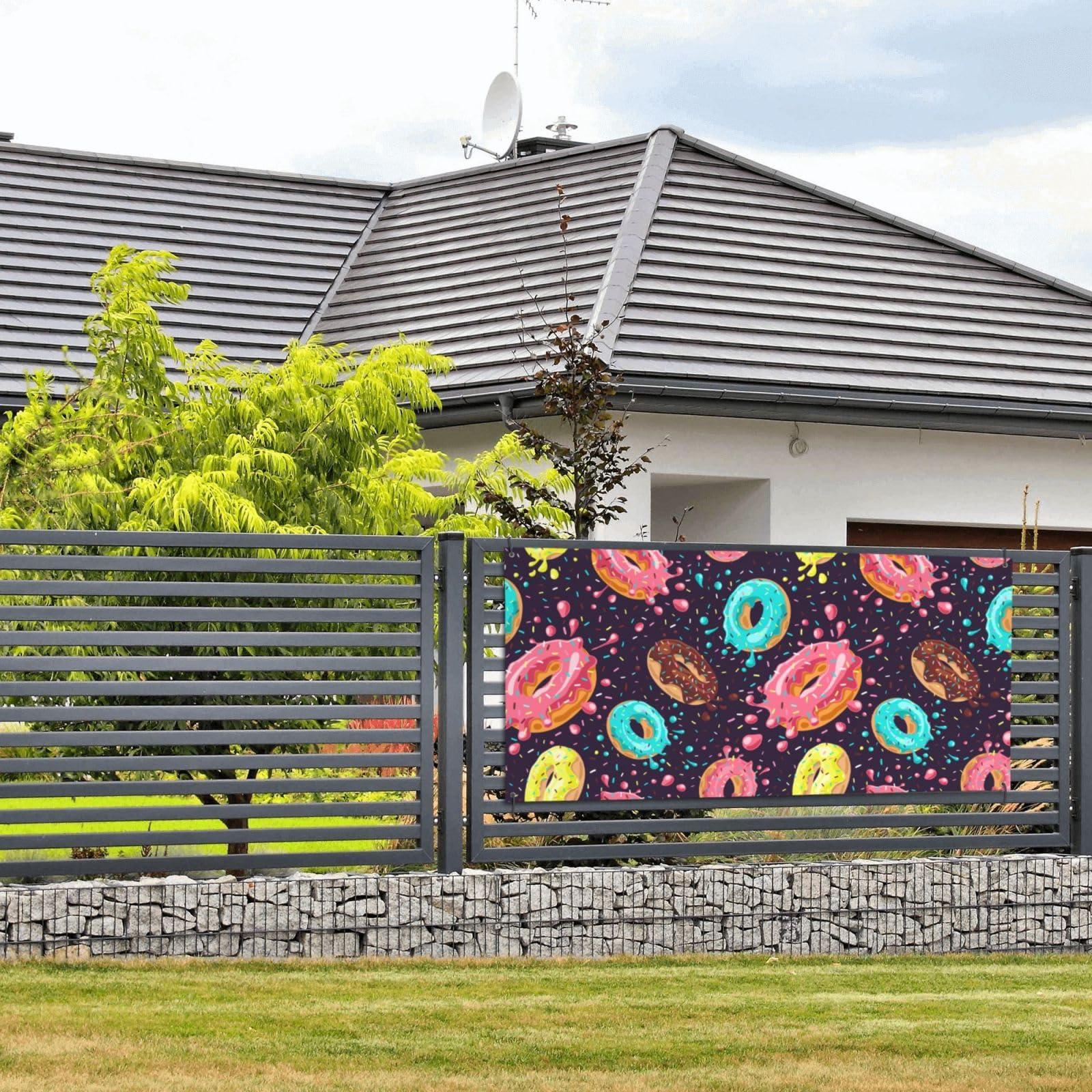 FGDIUCVN FGDIUCVN Donat Banner,Happy Birthday Banner for Men Women Congratulations Banner Graduation Banner Funny Banners for Room Outside Wall Hanging Party Backdrop Decorations(24x47 in)