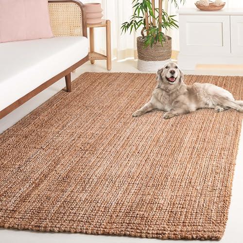 Safavieh SAFAVIEH Natural Fiber Collection Area Rug - 5' x 8', Natural, Rustic Farmhouse Boho Style, Handmade Jute & Coir, Ideal for The Living Room, Bedroom, Dining Room (NFB576A-5)