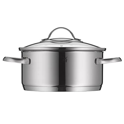 WMF WMF Pot Ø 20 cm Approx. 2.5L Provence Plus Pouring Rim Glass Lid Cromargan Stainless Steel Polished Suitable for Induction Hobs Dishwasher-Safe