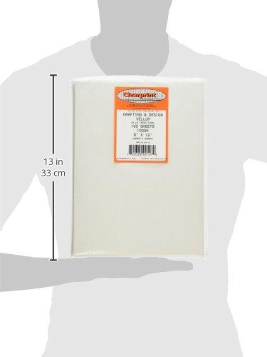 Clearprint CLEARPRINT 1000h Series Unprinted Vellum Sheet, Set of 100 Size: 05" H x 12" W x 9" D (10201514)