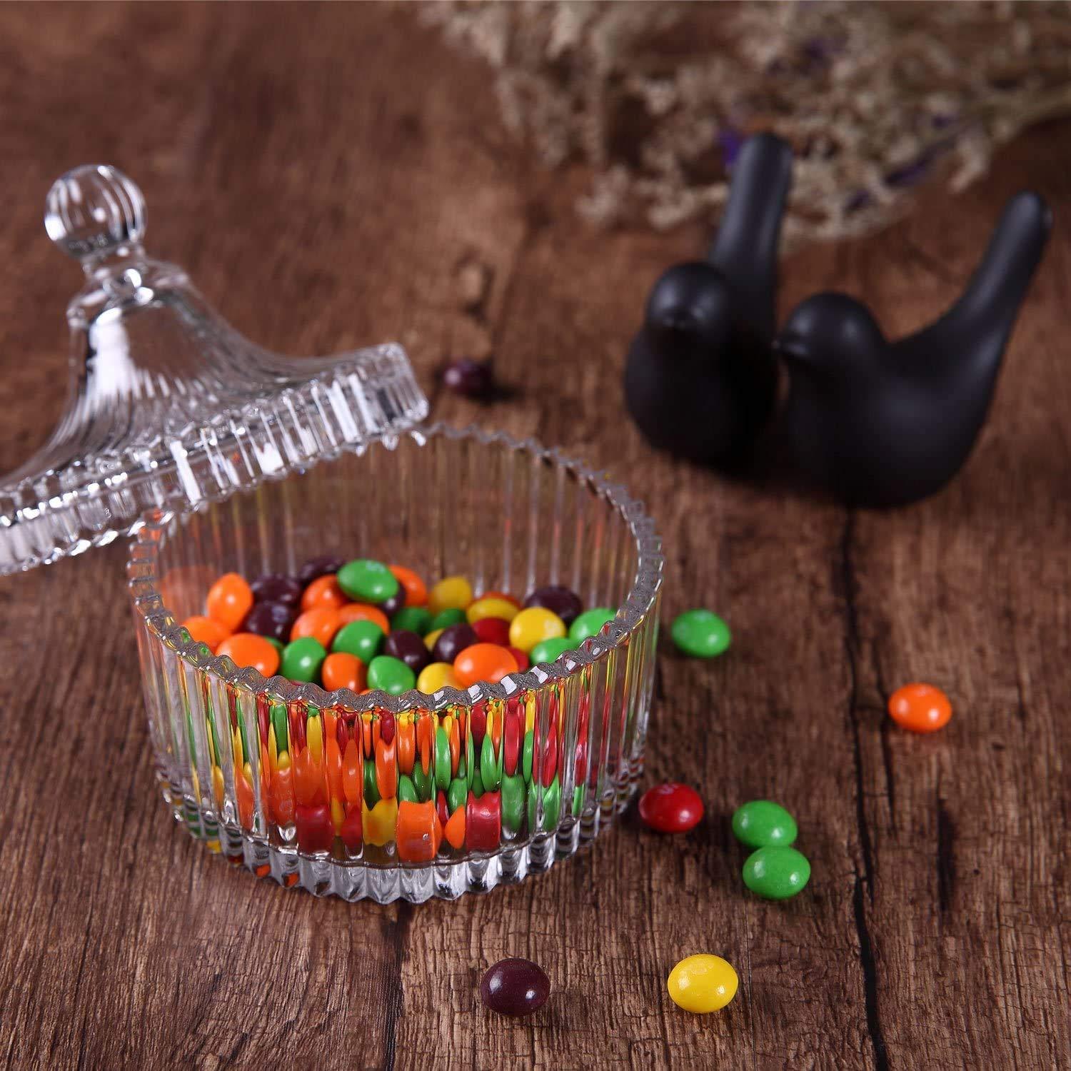 ComSaf ComSaf Crystal Candy Dish with Lid, Candy Bowl with Lid, Glass Candy Jar, Gift for Christmas, Birthday, Wedding Anniversary, Valentine\'s day, Mother\'s day, Housewarming