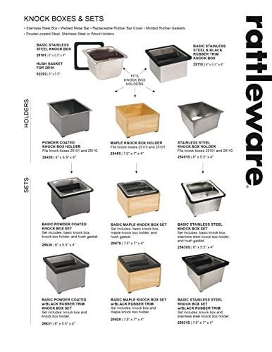 Rattleware Rattleware Stainless Maple Holder Knock Box - Perfect for Home, Cafe, Restaurant, Hotel, Office, or Commercial Establishment - Heavy Duty Knock Box Trusted By Baristas Worldwide (6 x 5.5 x 4)