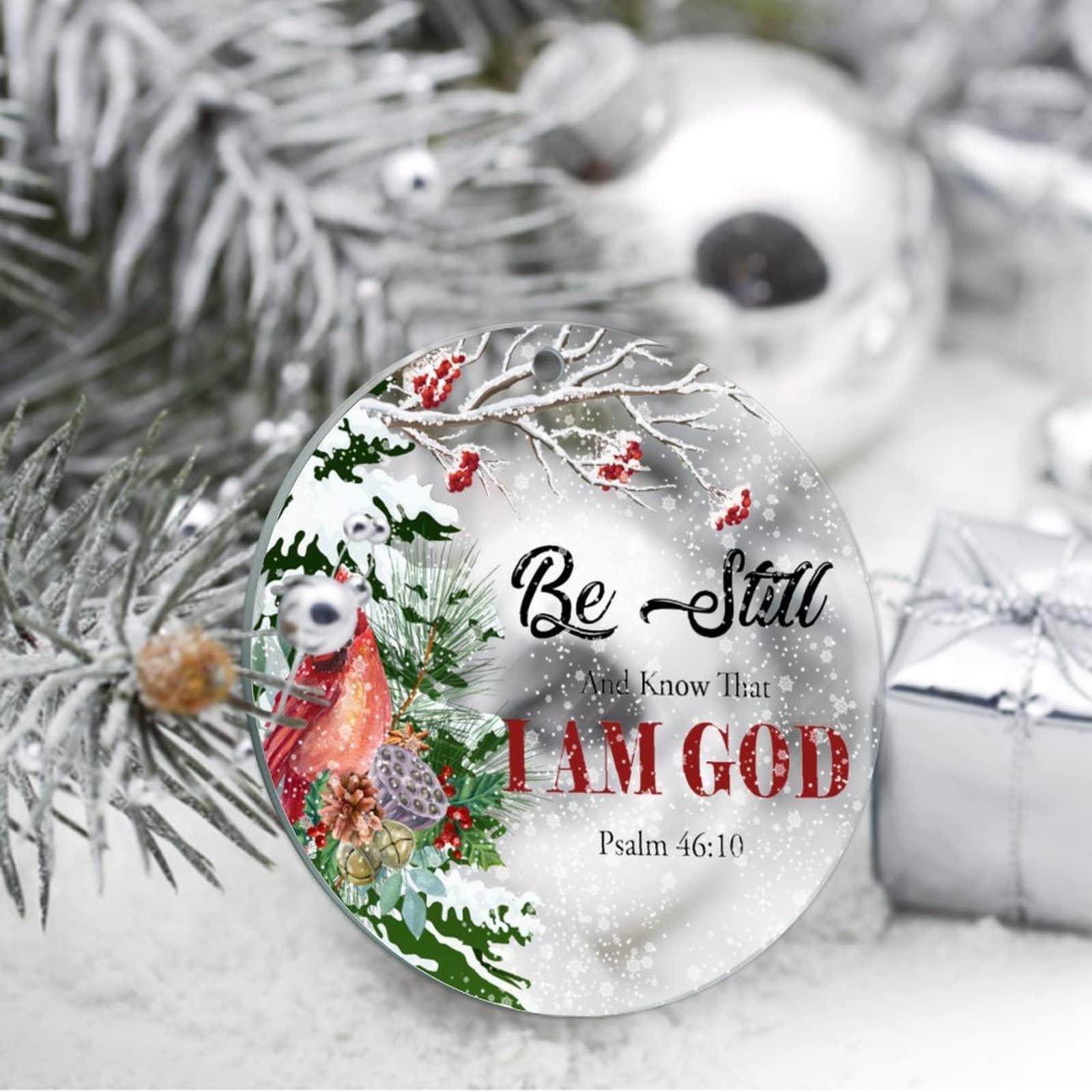 Generic Be Still and Know That I Am God Cardinals Acrylic Keepsakes Red Cardinals Bird Ceramic Ornament Xmas Tree Ornament Keepsake New Years 2023 Decorations Gifts First 2022
