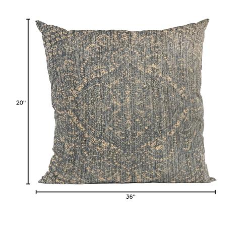 Plutus Brands Plutus Brands Blue Plutus Hidden Planet Medallion Luxury Throw Pillow 20 in x 36in, Double Sided 20\" x 36\" King