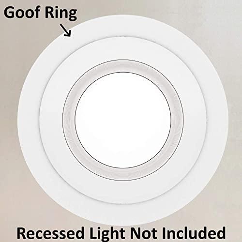 HARRRRD 10 Pack Gloss White Goof Trim Ring for 8" Inch Recessed Can Lighting Down Light, Outer Diameter 8.6 Inches, Inner Diameter 6.2 Inches