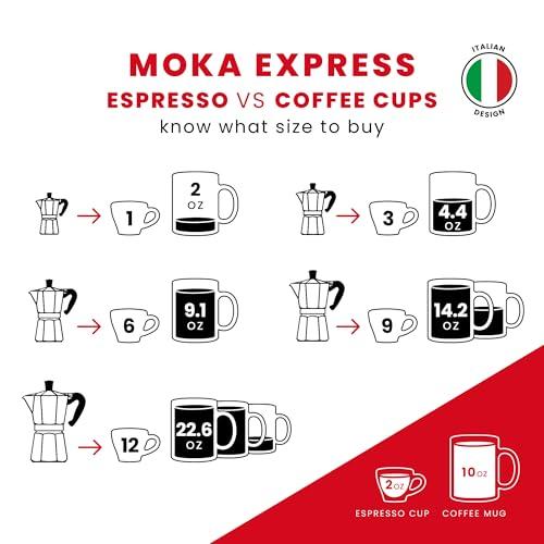 Bialetti Bialetti - Moka Espress: Iconic Stovetop Espresso Maker, Makes Real Italian Coffee, Moka Pot 6 Cups (6 Oz), Aluminium, Silver