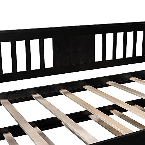 MhaRt Twin Daybed with Drawers, Wood daybed Frame with Storage,Modern and Rustic Casual Twin Daybed (Gray),Modern Style