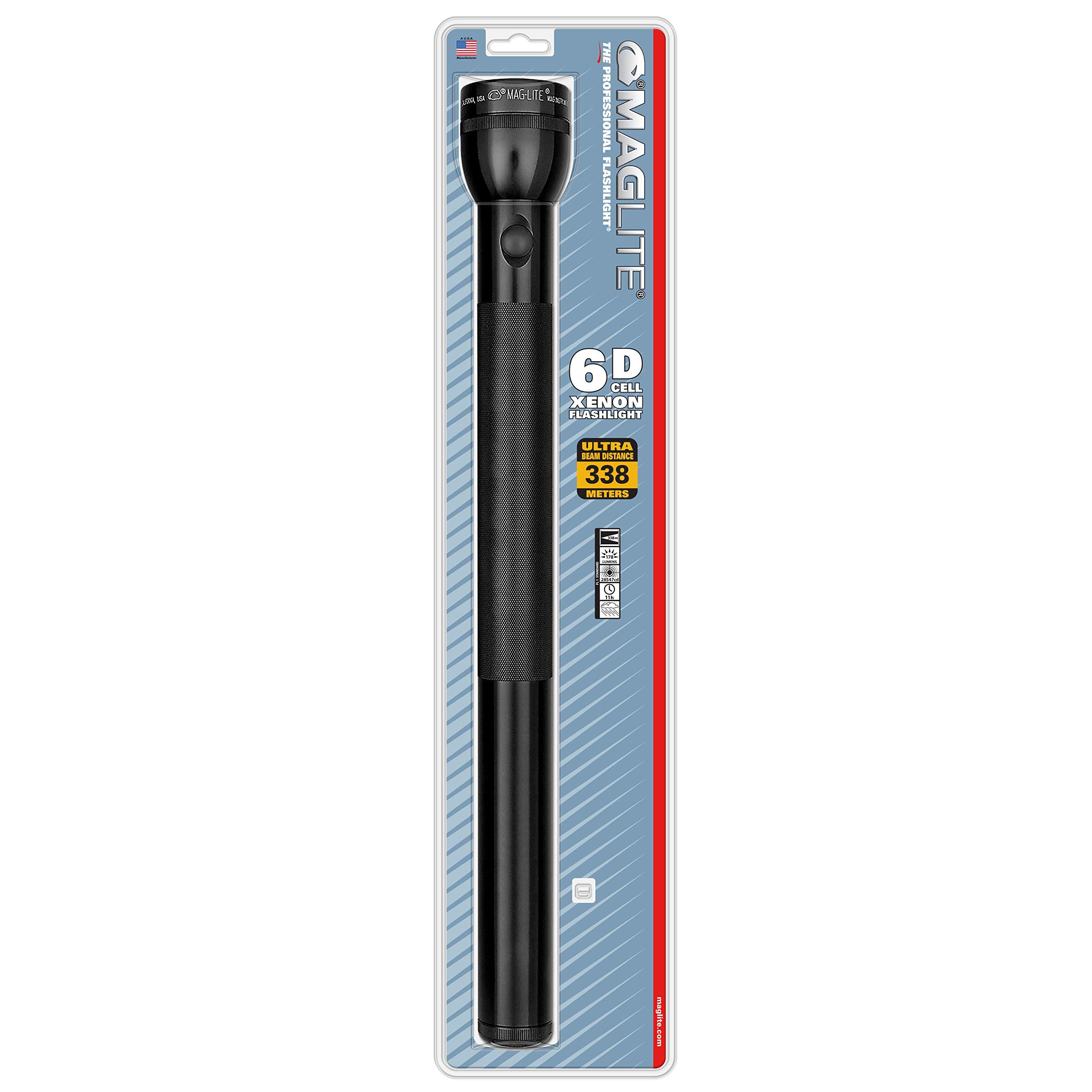 MagLite Maglite Heavy-Duty Incandescent 6-Cell D Flashlight, Black - S6D016