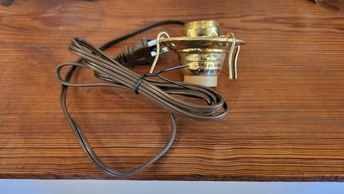 B&P Lamp B&P Lamp #2 Electric Burner Brass Plated with Gold Cord and On-Off Switch