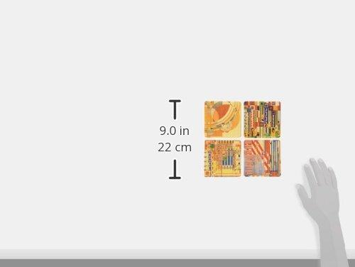CoasterStone CoasterStone Absorbent Coasters, 4-1/4-Inch, "Frank Lloyd Wright Liberty Covers III", Set of 4