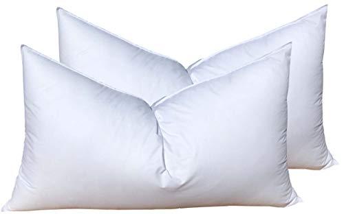 Pillowflex Pillowflex Set of 2 Synthetic Down Alternative Pillow Inserts for Shams, Soft & Plush Pillow Inserts, Faux Down Alternative Pillows or Micro Denier, Cotton Blended Shell Fabric - (12 Inch by 16 Inch)