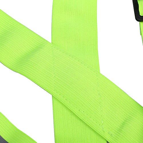 Qiilu Reflective Vest, Qiilu Reflective Vest Adjustable Elastic Safety Vest Strap for Running Cycling Jogging(Green)