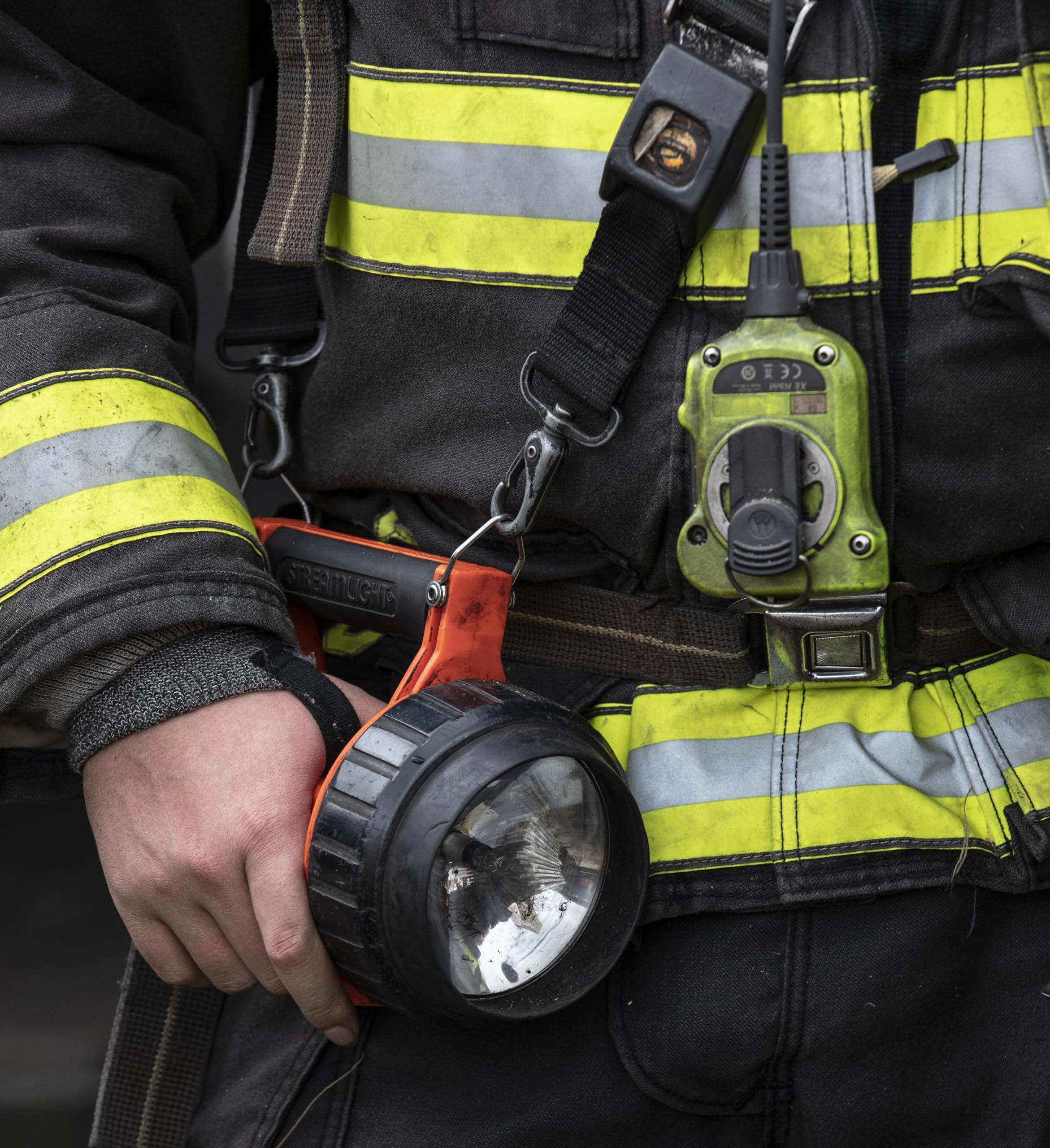 Streamlight Streamlight 44454 Fire Vulcan LED Flashlight with Dual Rear LEDs, Quick Release Shoulder Strap and Without Charger, Orange - 180 Lumens