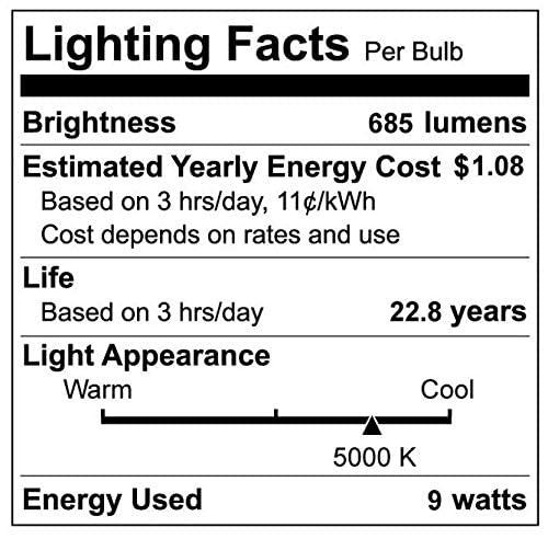EcoSmart Ecosmart Daylight LED BR30 Dimmable Flood Bulb, 65W Replacement, 9 Watt, 685 Lumens - 5000K - Indoor/Outdoor Rated (12-Pack)