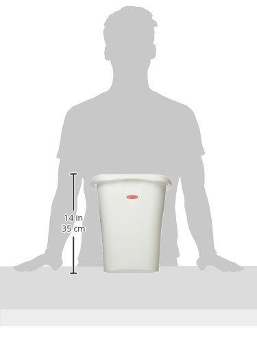 Rubbermaid Rubbermaid Rectangular Open Top Trash Can, 3-Gallon/12-Quart, White, for Under Counter/Kitchen/Office/Bedroom/Bathroom