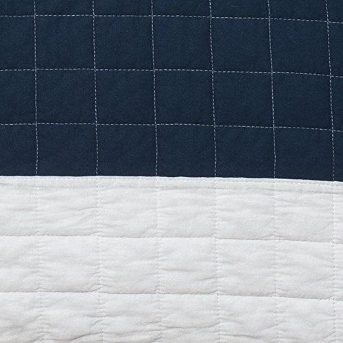 Lush Decor Lush Decor New Berlin Quilt Striped Pattern 2 Piece Bedding Set, Twin, Navy and White