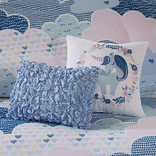 Urban Habitat Kids Urban Habitat Kids Comforter Vibrant Fun and Playful Unicorn Print Down Alternative All Season Children Bedding-Set, Girls Bedroom Décor, Full/Queen, Cloud Blue with 2 dec pillows