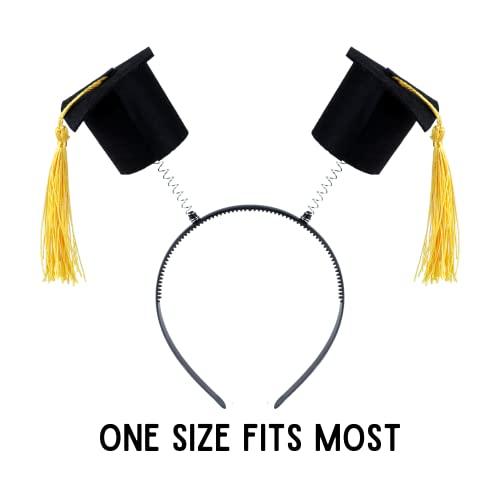Graduation Party Supplies Black Graduation Cap with Gold Tassels Party Headband Bopper