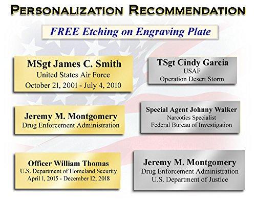 AllGiftFrames Personalized Photo Frame Military Plaque 8x10 Engraved Framing Armed Forces Soldier Air Force Retire USAF FBI US Navy CIA Matted Mahogany Army Airman Sheriff Law Enforcement Police Officer