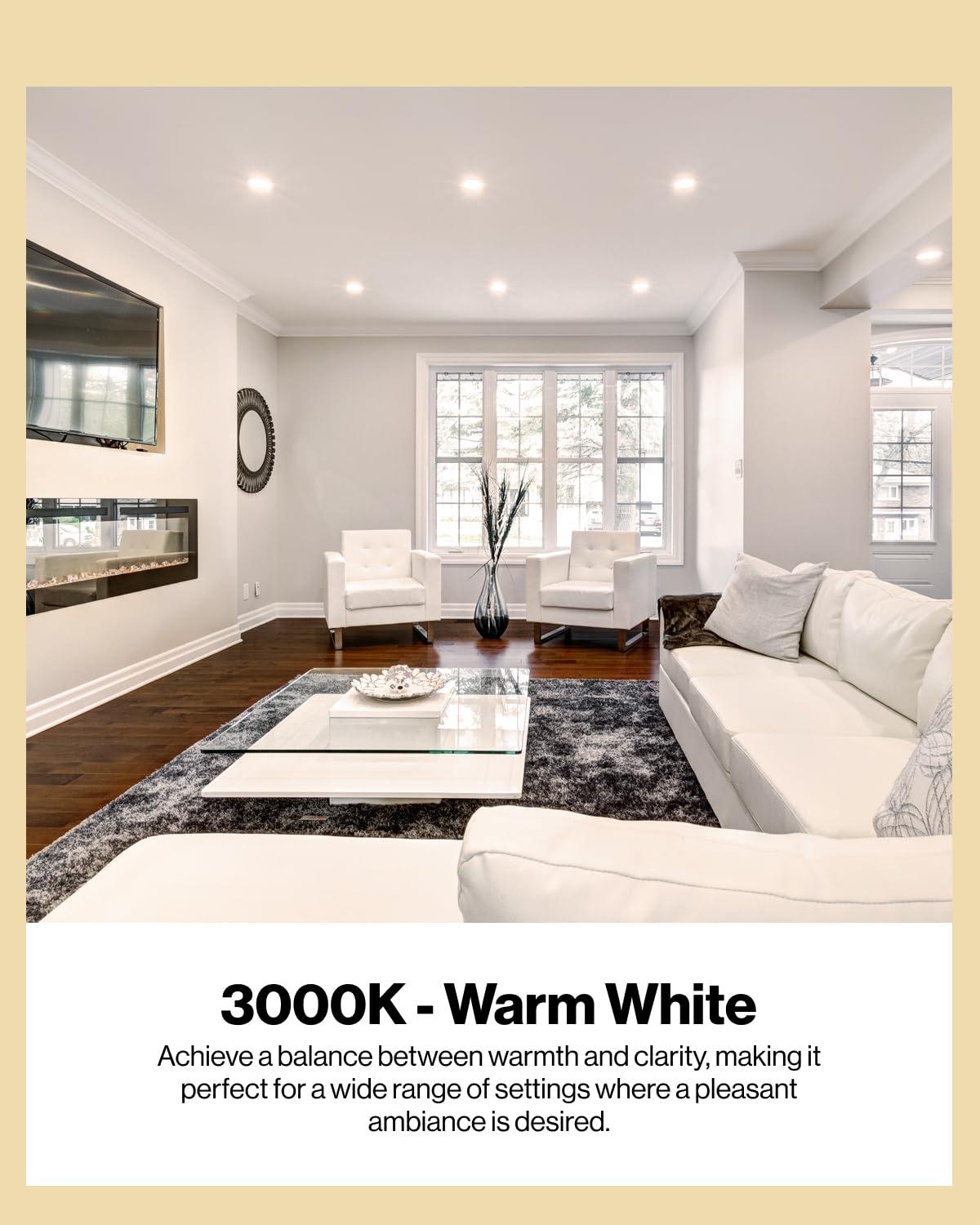 Sunco Lighting Sunco 6 Pack BR40 Light Bulbs, LED Indoor Flood Light, Dimmable, CRI94 3000K Warm White, 100W Equivalent 17W, 1400 Lumens, E26 Base, Indoor Residential Recessed Can Lights,High Lumens - UL