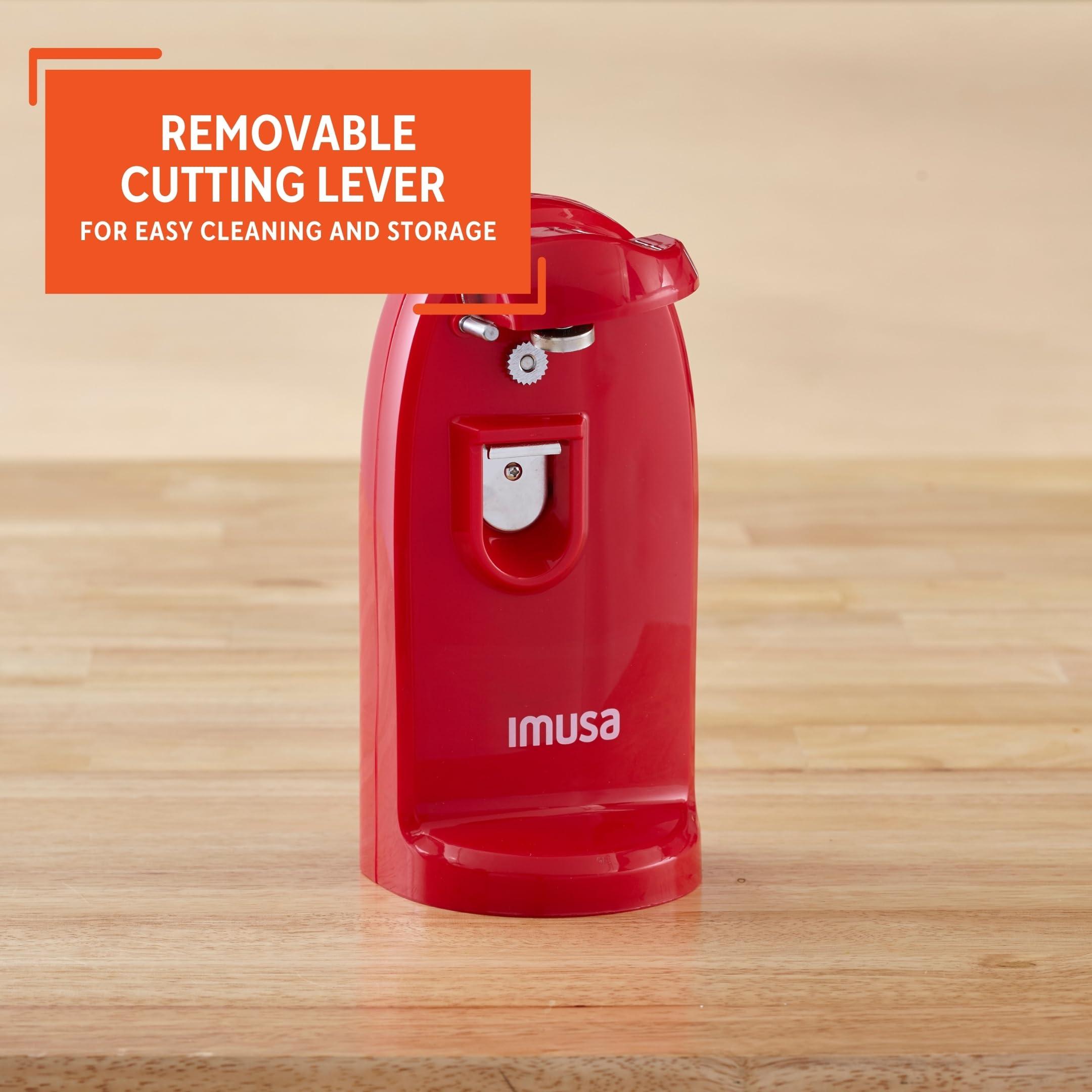 Imusa IMUSA USA Electric Can Opener with Bottle Opener and Knife Sharpener, Red Small