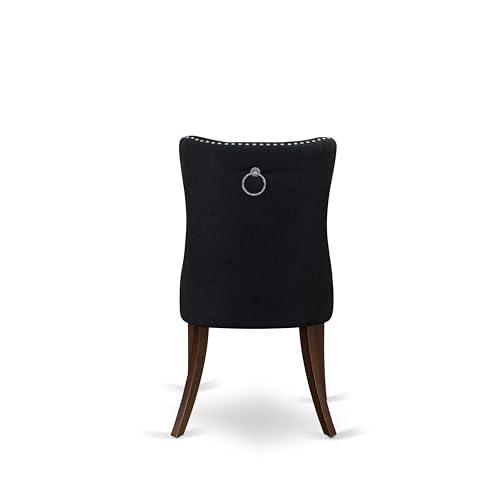 East West Furniture East West Furniture MLDA5-MAH-24 5-Piece Dinette Set Consists of a Rectangle Dining Table with Butterfly Leaf and 4 Black Polyester Fabric Padded Chairs, 36x54 Inch, Mahogany