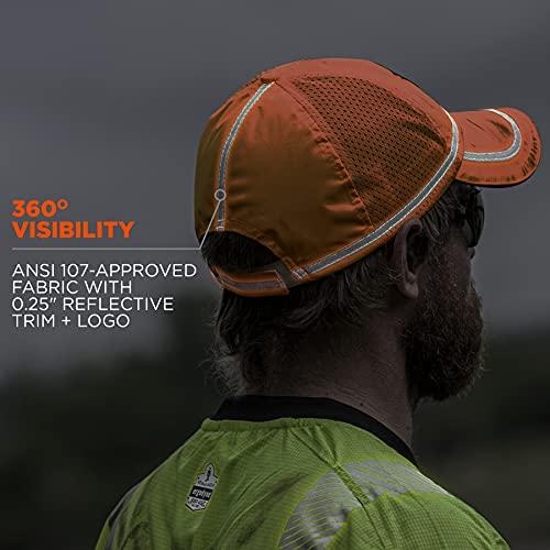Ergodyne Ergodyne GloWear 8930 High Vis Baseball Hat, Breathable Mesh Paneling, Reflective Trim for Enhanced Visibility,Orange
