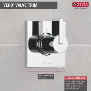 DELTA FAUCET Delta Faucet Vero 3-Setting Shower Handle Diverter Trim Kit, Diverter Valve Trim Kit Chrome, 3 Way Shower Diverter, Delta Diverter Trim, Chrome T11853 (Valve Not Included)