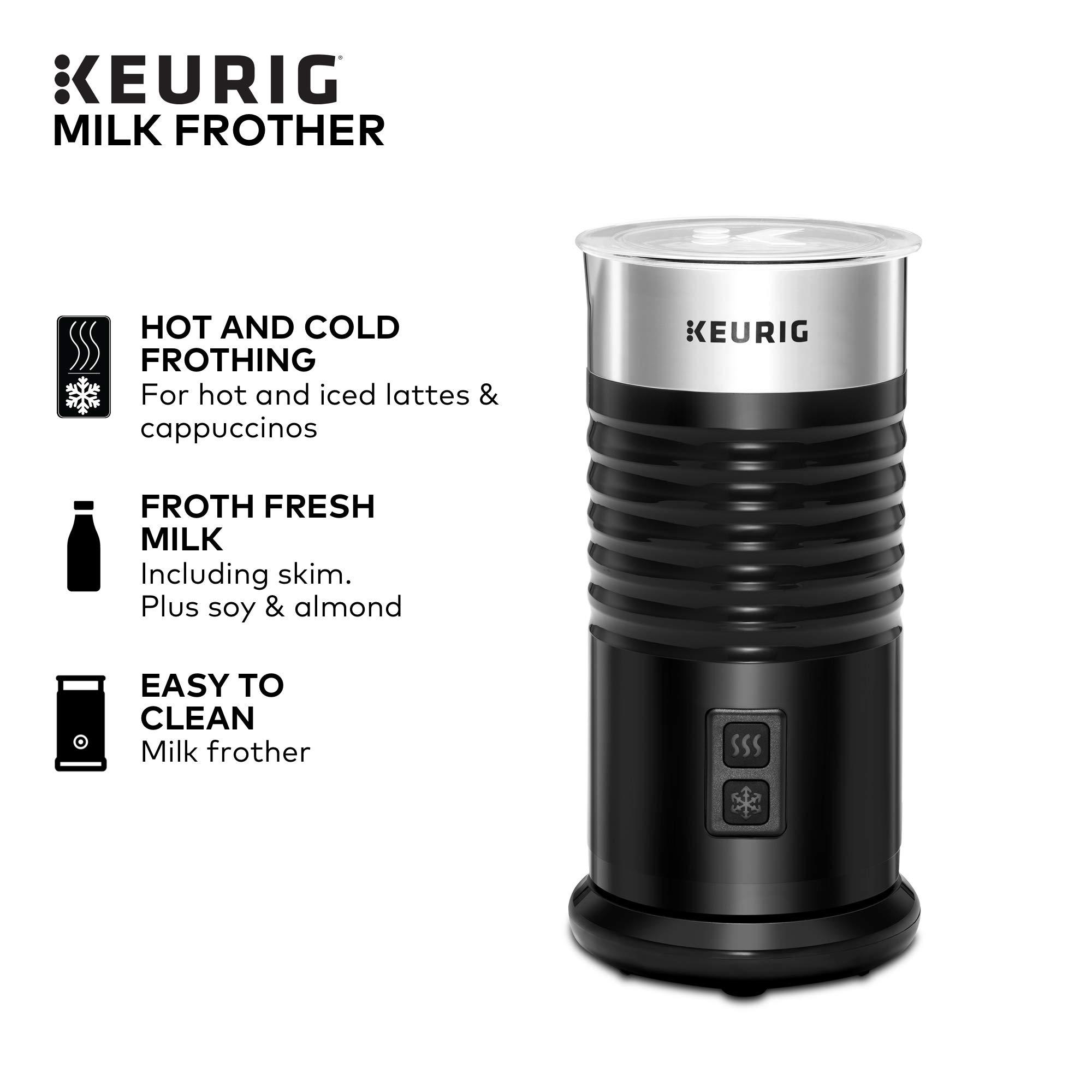 Keurig Keurig K-Mini Single-Serve K-Cup Coffee Maker, Black and Keurig Standalone Milk Frother, Black