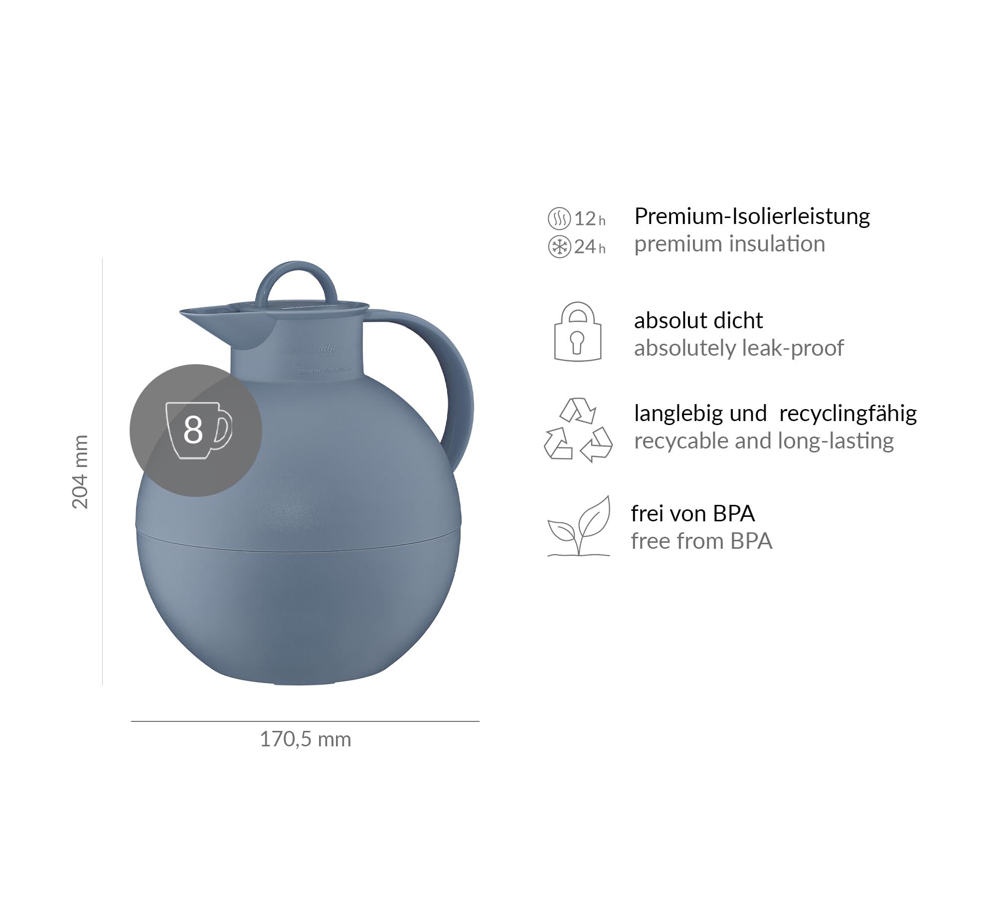 Alfi alfi Kugel Vacuum jug, Thermos Flask, 940 ml, Blue