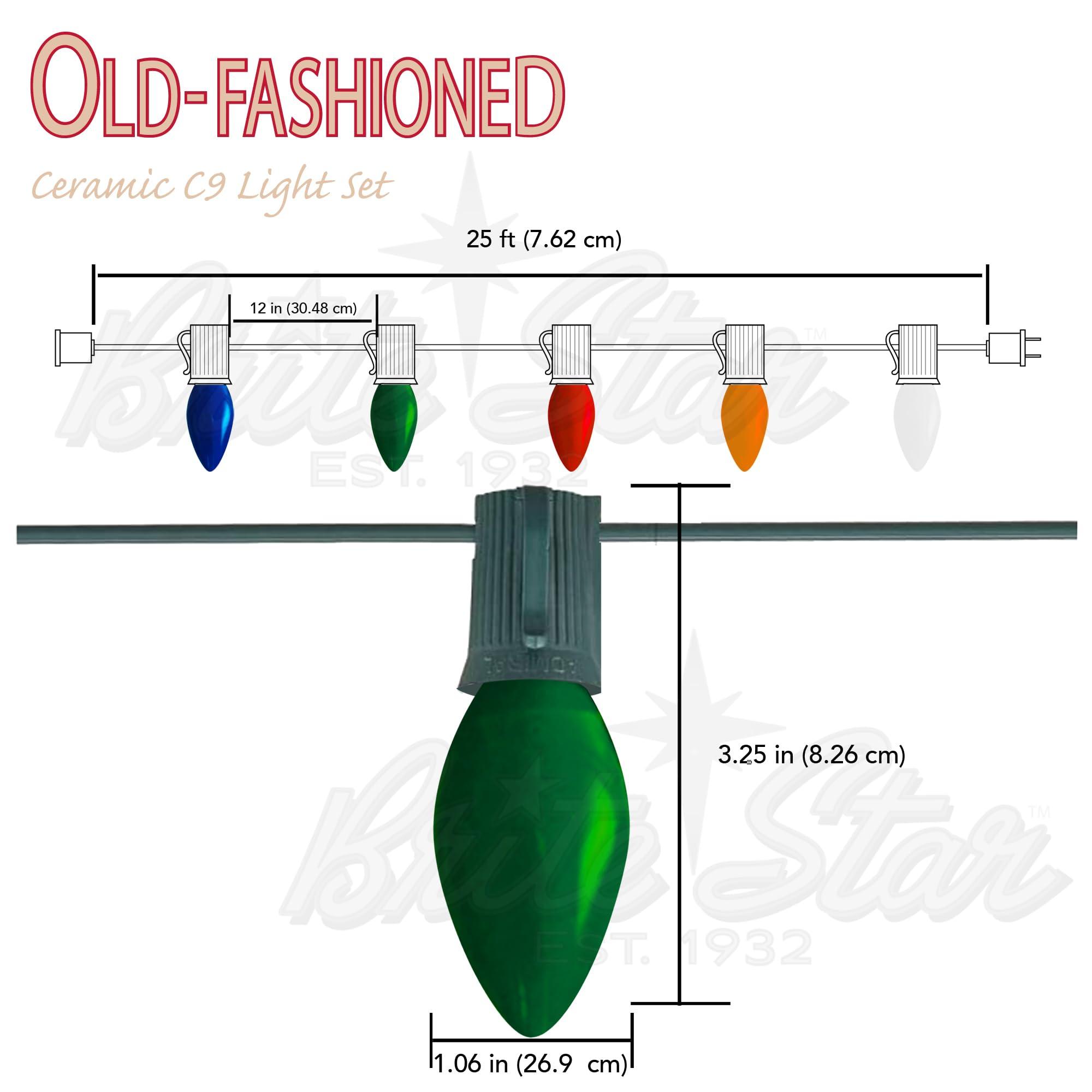 Brite Star Brite Star Vintage Christmas String Lights Multi C7 25 Feet - Old-Fashioned Bulbs Perfect for Christmas - Patriotic Decorations, Indoor and Outdoor Use.