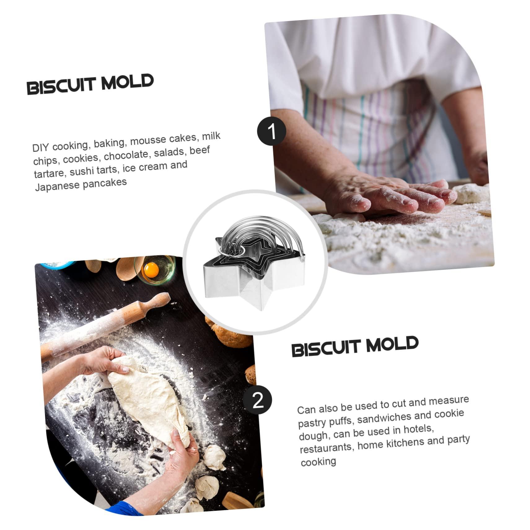 PRETYZOOM PRETYZOOM Biscuit Mold Set 5 Pcs Star Cookie Cutters Baking Molds for Biscuits Stainless Steel Cookie Cutter Shape for Fondant Crafts