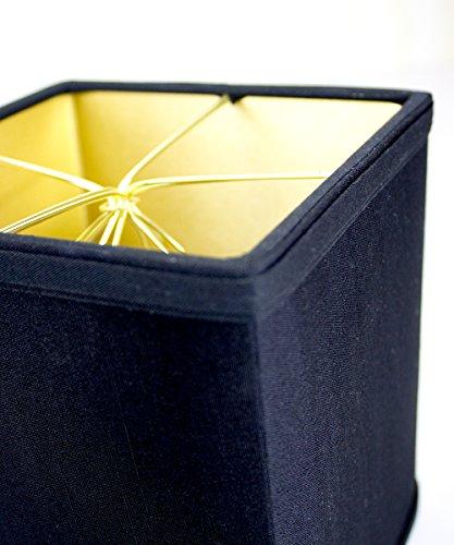 HomeConcept 6x6x7 Black Square Drum Lampshade Linen - Perfect for small table lamps, desk lamps, and accent lights -Medium, Black