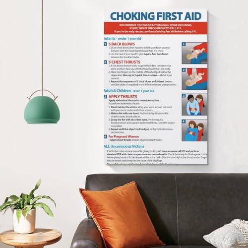 KAIZE Choking Poster - Heimlich Maneuver for Infants, Children & Adults Canvas Art Poster Poster for Room Aesthetic Posters & Prints on Canvas Wall Art Poster for Room 08x12inch(20x30cm)