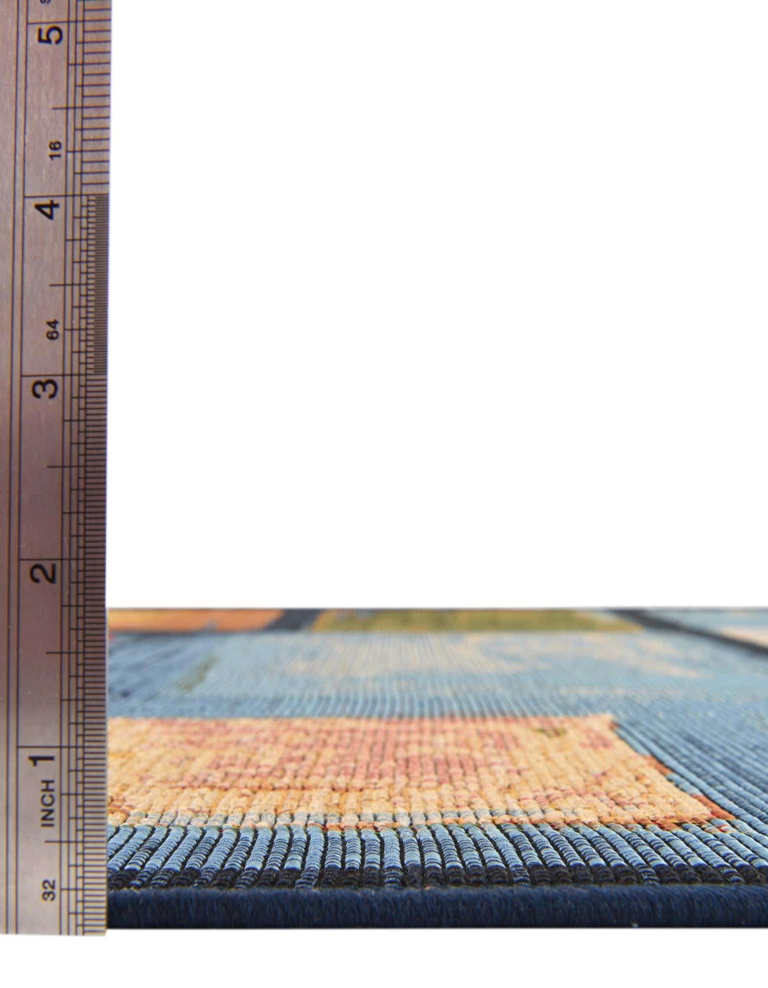 Unique Loom Unique Loom Outdoor Modern Collection Area Rug - Cubed (2' 7" x 7' 1" Runner, Multi/ Blue)