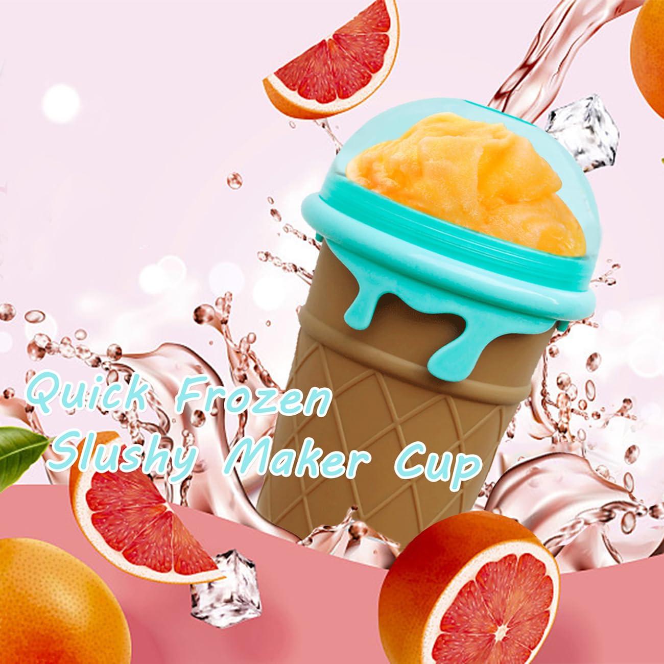 NUFR NUFR Slushie Maker, Large Capacity Magic Quick Frozen Smoothies Cup, Cooling Cup, Double Layer Squeeze Slushy Maker, Homemade Milk Shake Ice Cream Maker, DIY for Children and Family