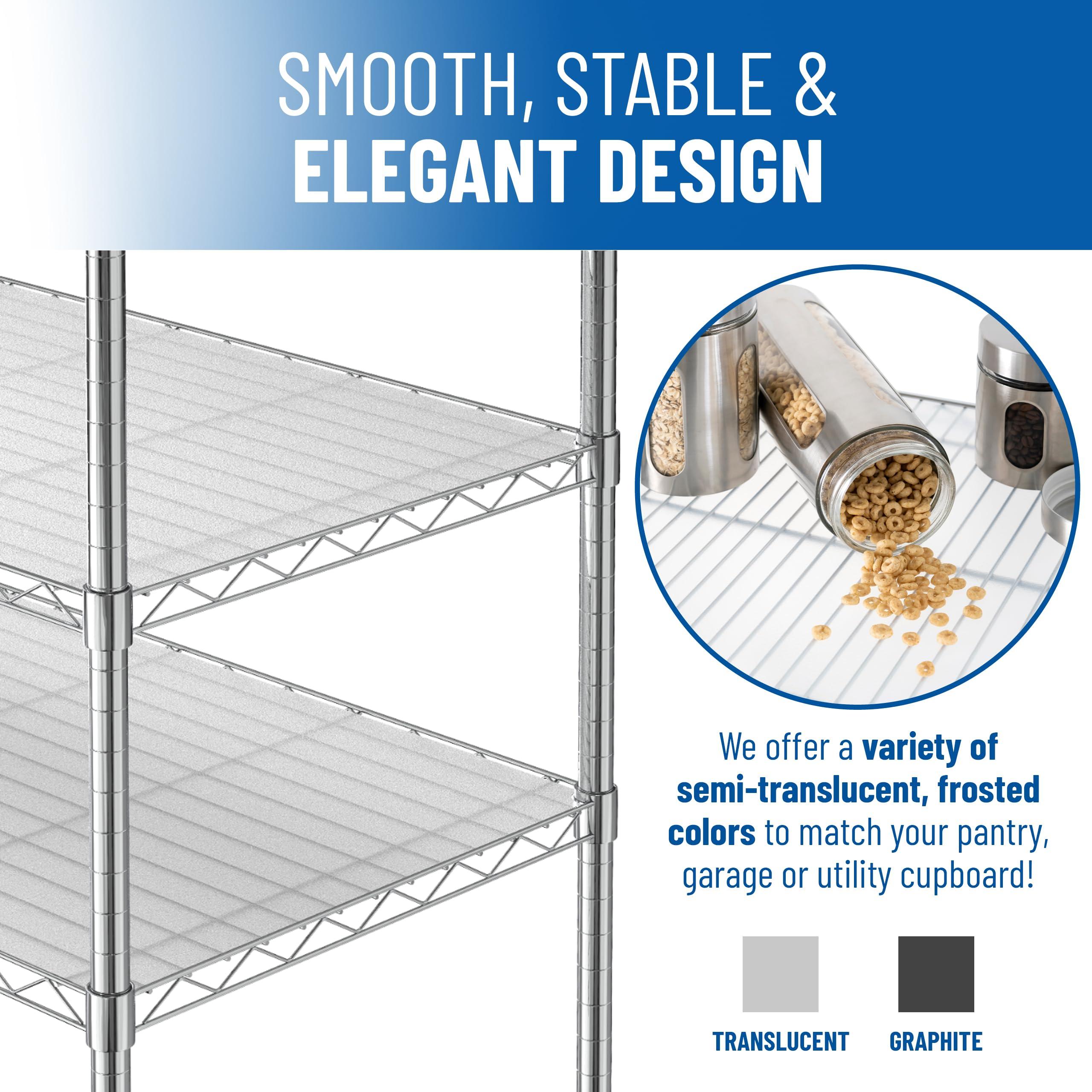Sterling Shelf Liners Shelf Liners for Wire Shelf System - Set of 4 in Clear - 24 x 48 inch - Plastic Wire Shelving Shelf Mats
