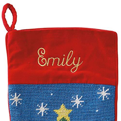 Lillian Vernon Lillian Vernon Personalized Heirloom Christmas Stocking Needlepoint Christmas Tree, 100% Wool, 9.5" W x 17" L