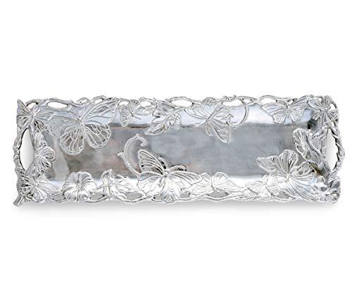 Arthur Court Arthur Court Designs Aluminum Butterfly Oblong Tray 18.5 inch x 6 inch