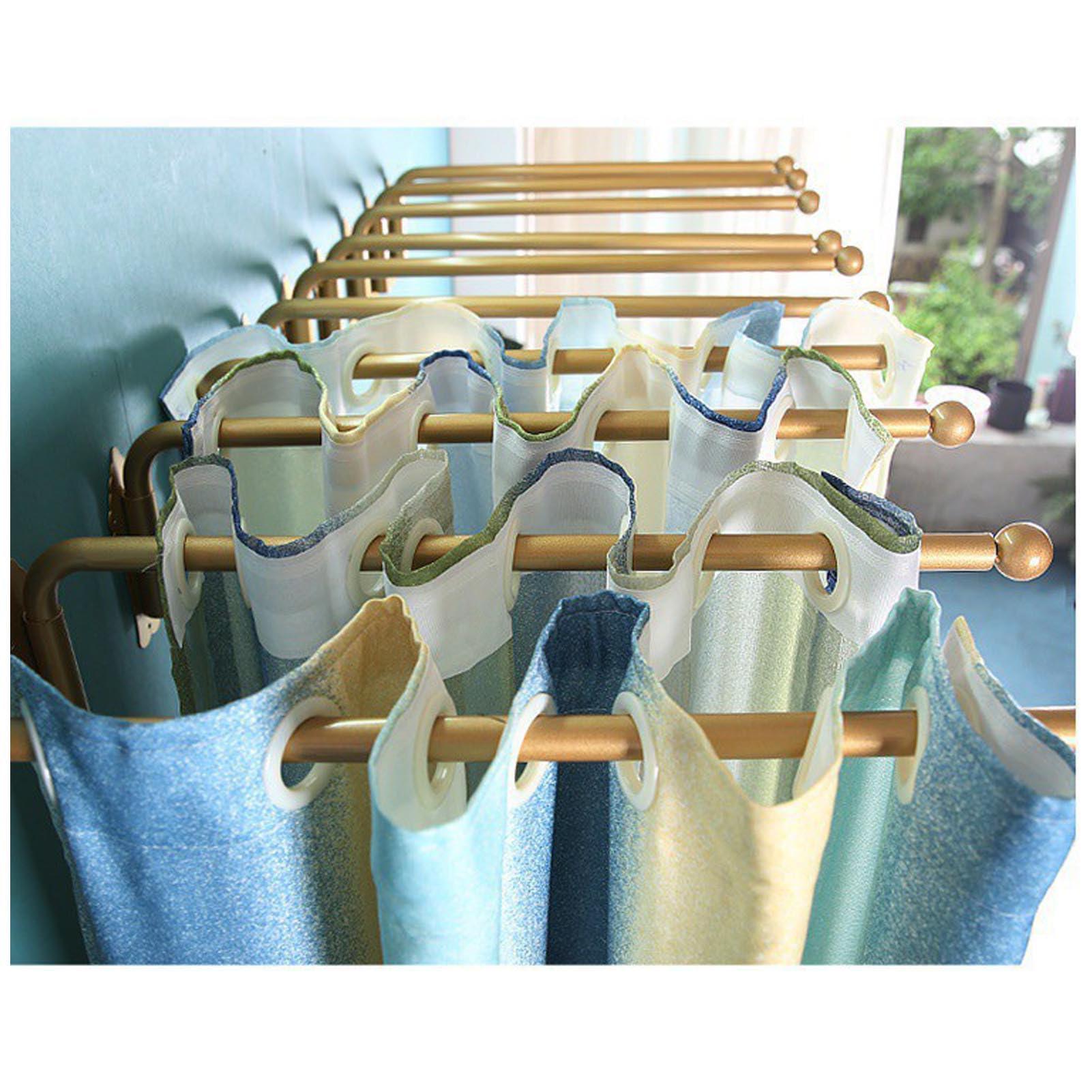 RSBFER RSBFER 2 Piece Swing Arm Curtain Rod, 180 Adjustable Heavy Duty Curtain Display Stand for Window Side Panels Front Door Store,Black,90cm/35in